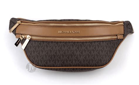 michael michael kors double-zip signature belt bag|michael kors logo fanny pack.